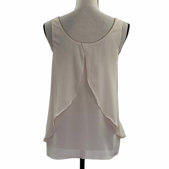 NAKED Zebra Beige Sleeveless Ruffle-Back Blouse - Picture 5 of 12